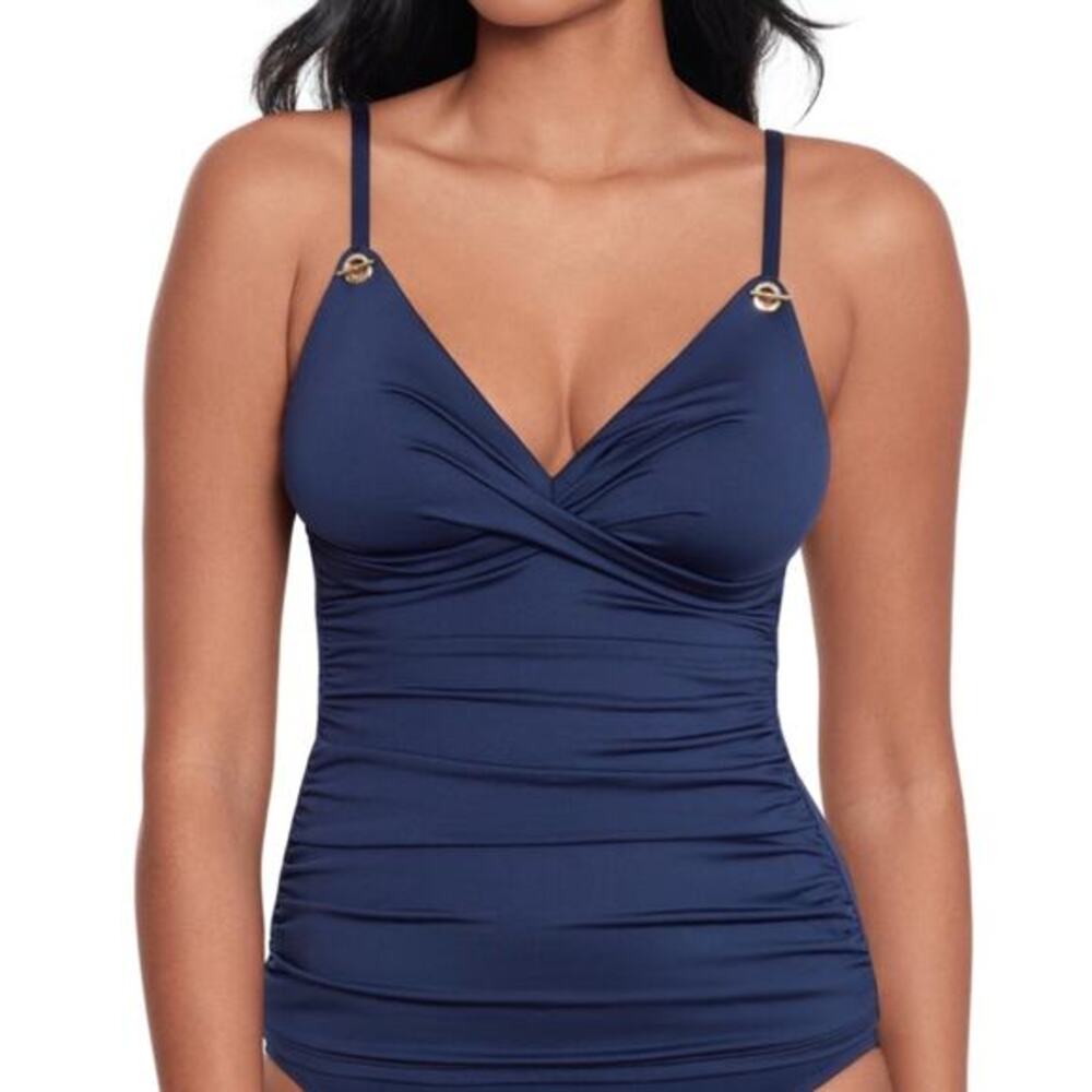 Ralph Lauren $125 NWT Women's Toggle grommet Tankini swimsuit Top S 4